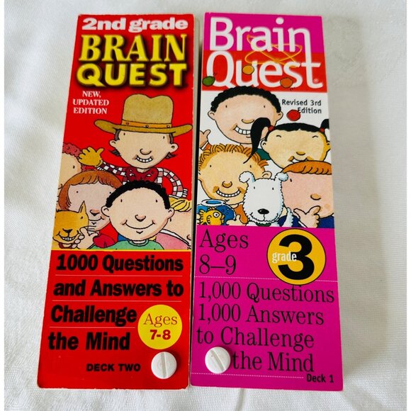 Brain Quest 2nd & 3rd Grade Deck Set of 2 Questions Educational Children Learn - Picture 1 of 9